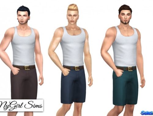 Pleated Chinos with Belt at NyGirl Sims