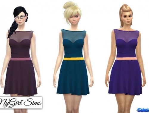 Sleeveless Sheer Top Sundress with Bow at NyGirl Sims