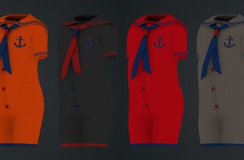 BABY SAILOR ROMPER by Thiago Mitchell at REDHEADSIMS