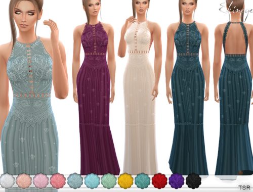 Backless Lace Maxi Dress