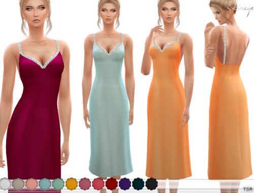Backless Midi Dress With Beading