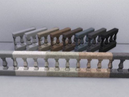 Baluster Rail Fence by TheJim07 at Mod The Sims