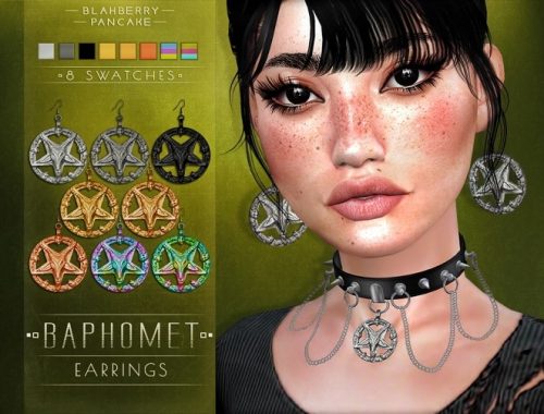 Baphomet earrings & choker at Blahberry Pancake