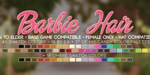 BARBIE HAIR at Candy Sims 4