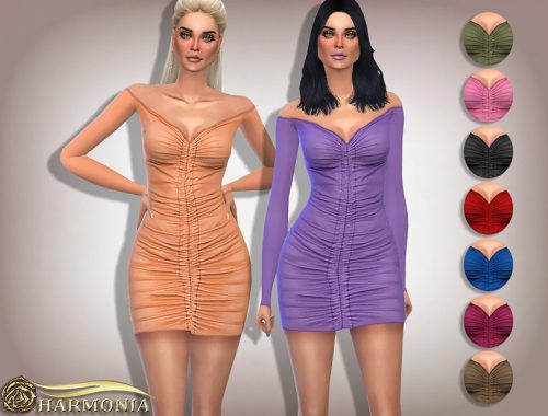 Bardot Ruched Bodycon Dress