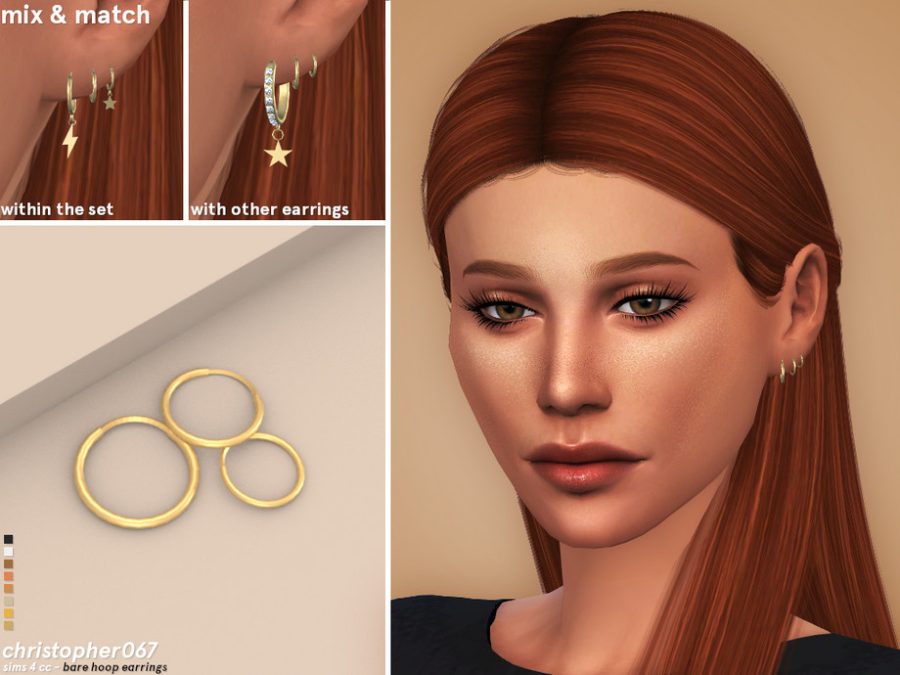 Bare Hoop Earrings Christopher067 The Sims 4 Catalog