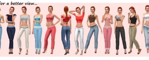 BASE GAME CROPPED ROLLED JEANS at Sims4Sue