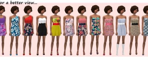 BASE GAME FLUTTER DRESS at Sims4Sue
