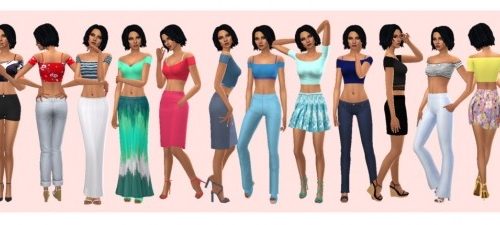 BASE GAME OFF-SHOULDER CROP TOP at Sims4Sue
