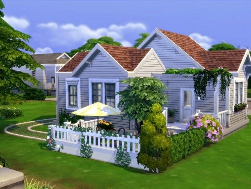 Base game starter home by Tiphaine Sims at L’UniverSims