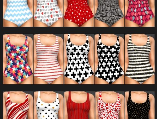 Basegame Swimsuit Recolors at Annett’s Sims 4 Welt