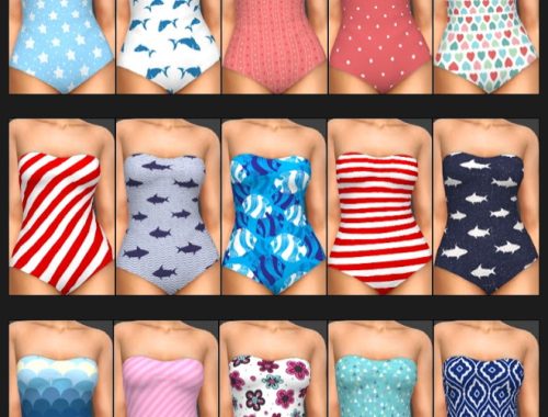 Basegame Swimsuit Recolors at Annett’s Sims 4 Welt