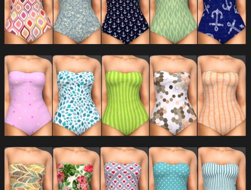 Basegame Swimsuit Recolors at Annett’s Sims 4 Welt