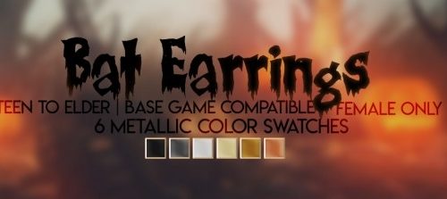 BAT EARRINGS at Candy Sims 4