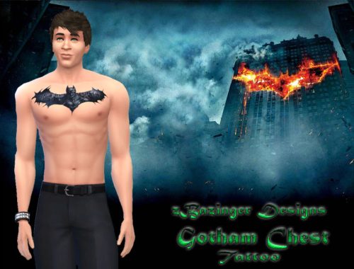 Batman Gotham City Chest Tattoo
