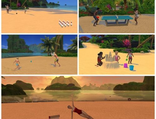 Beach activities set at Around the Sims 4