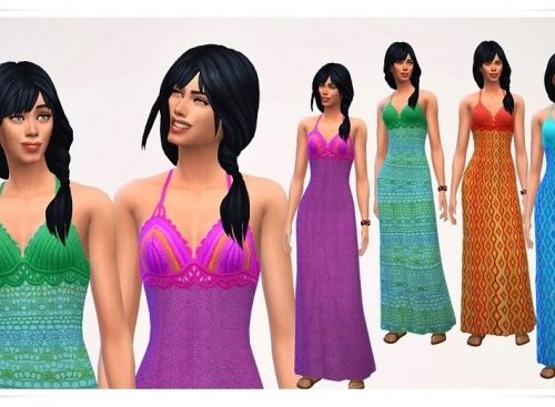 Beach Crocket Long Dress at Birksche’s SimModels