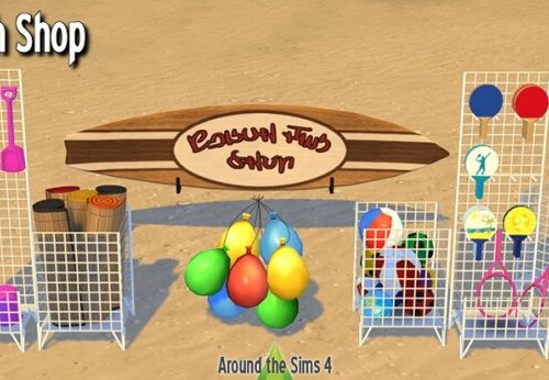 Beach shop & activities at Around the Sims 4