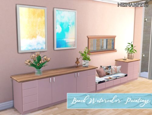 Beach Watercolor Paintings Collection
