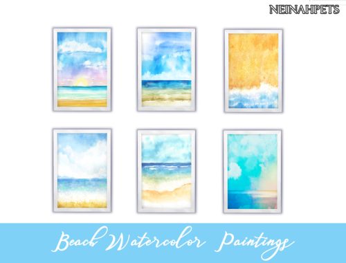 Beach Watercolor Paintings Collection