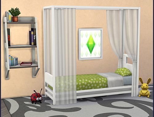 Bed frame Himmelbett Single at CappusSims4You