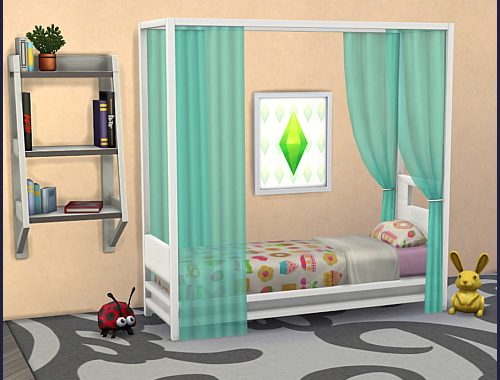 Bed frame Himmelbett Single at CappusSims4You