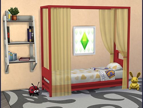 Bed frame Himmelbett Single at CappusSims4You