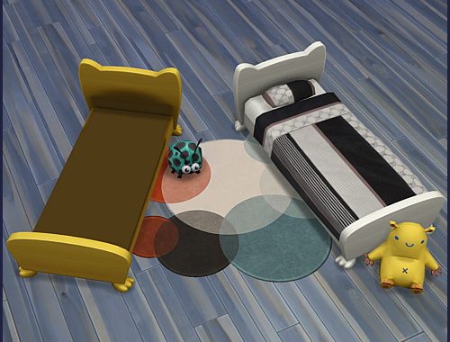 Bed frame Mr. Wuff & Mrs. Miau Toddler at CappusSims4You
