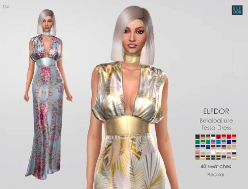 Belaloallure Tessa Dress RC at Elfdor Sims