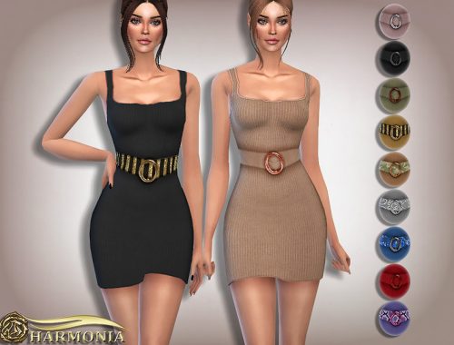 Belted Bodycon Knitted Mini Dress