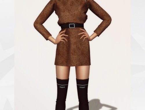 Belted Fur Dress at Gorilla