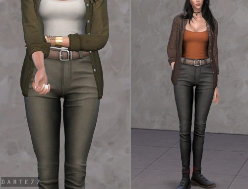Belted High-Rise Jeans
