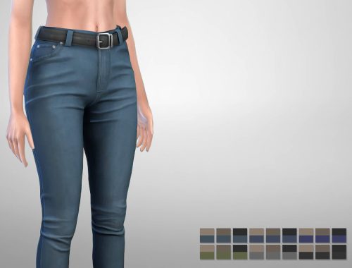 Belted High-Rise Jeans