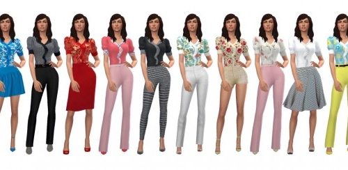 BG COLLARED BLOUSE at Sims4Sue