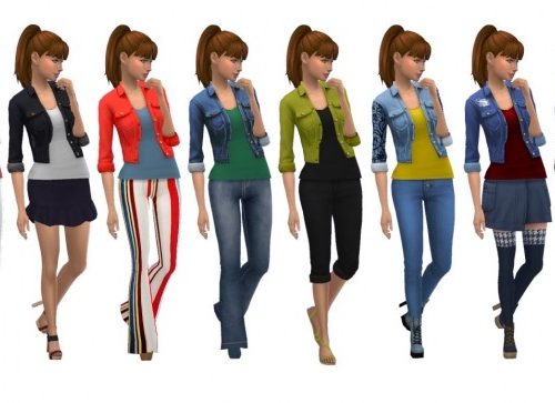 BG DENIM JACKET & TEE at Sims4Sue