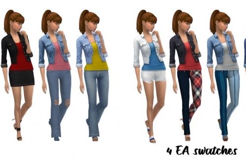 BG DENIM JACKET & TEE at Sims4Sue