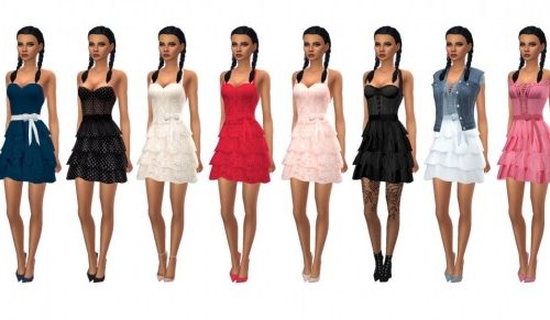 BG FRILLY DRESS at Sims4Sue