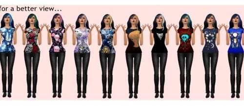 BG MAGIC TEE PRINTS at Sims4Sue