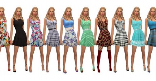 BG PLEATED DRESS at Sims4Sue