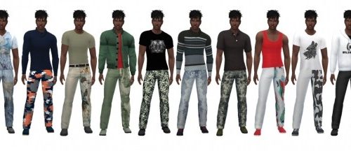 BG PRINTED JEANS (M) at Sims4Sue