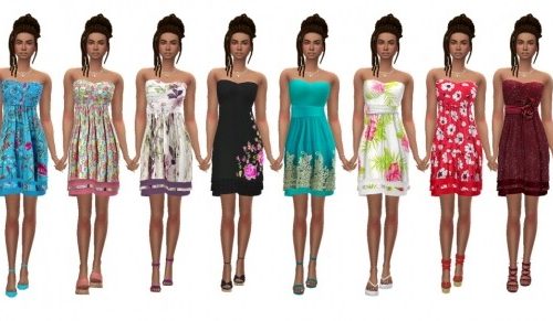 BG STRAPLESS LAYER DRESS at Sims4Sue
