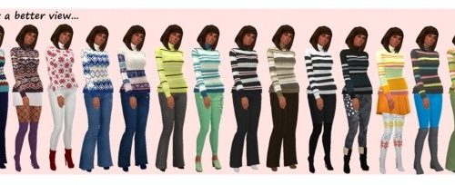 BG TURTLENECK SWEATER 2 PATTERNED at Sims4Sue