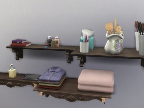 Bigger display shelves with extra slots by Cocomama at Mod The Sims
