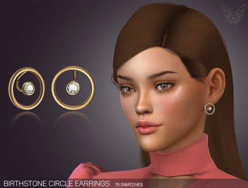 Birthstone Circle Earrings
