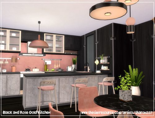 Black and Rose Gold Kitchen
