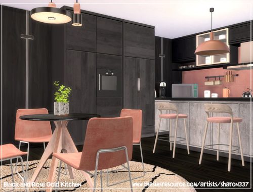 Black and Rose Gold Kitchen