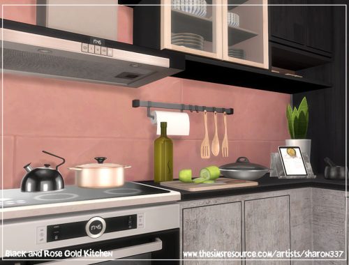 Black and Rose Gold Kitchen