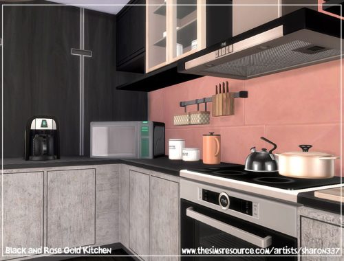 Black and Rose Gold Kitchen