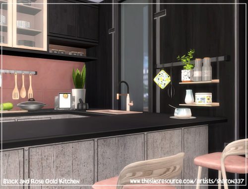 Black and Rose Gold Kitchen