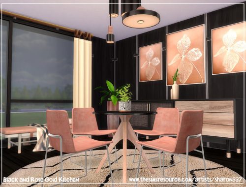 Black and Rose Gold Kitchen